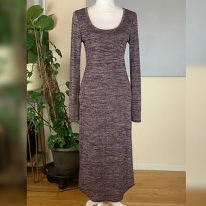 Forever 21 long sleeve round neck midi dress